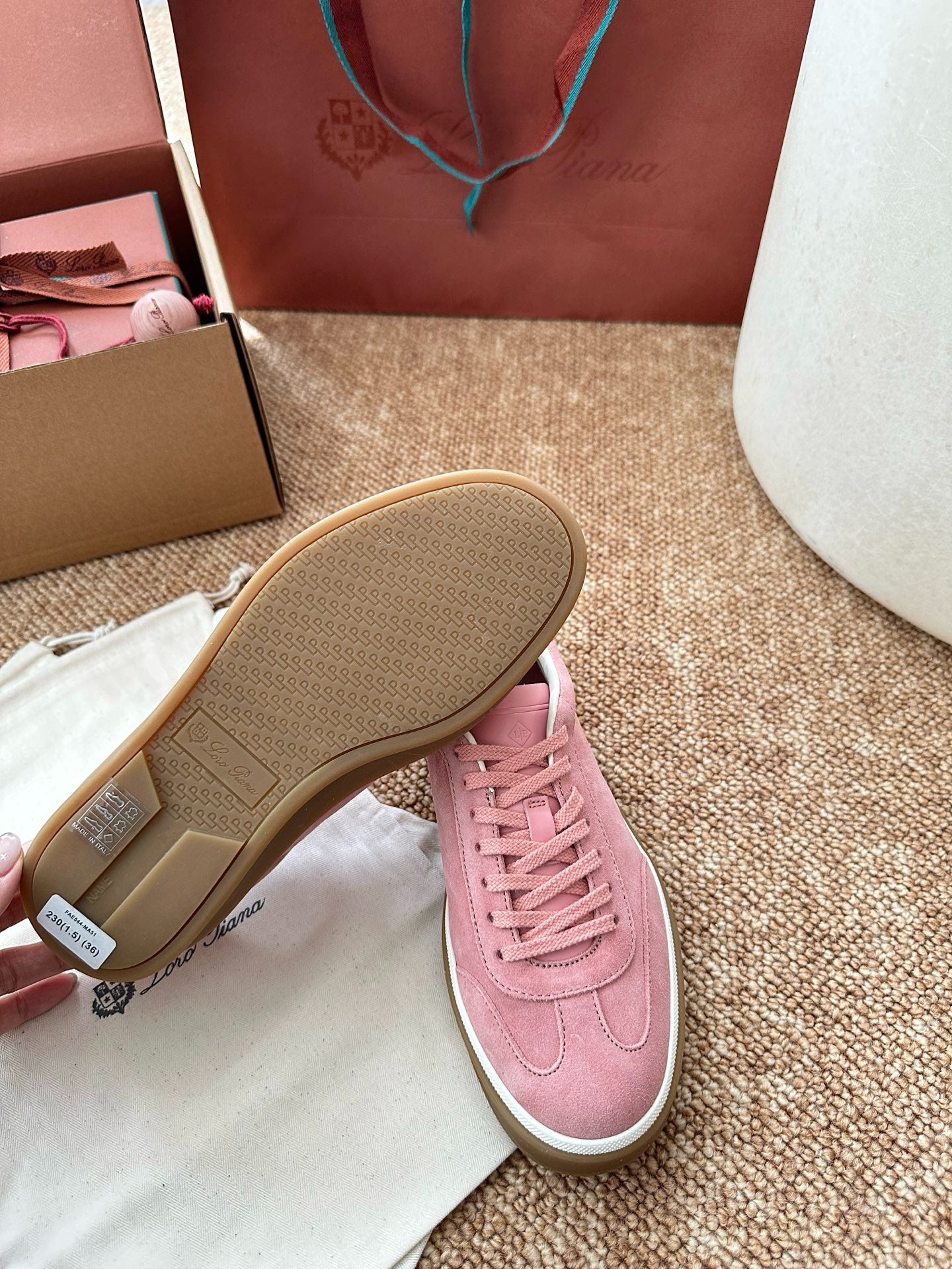 Loro Piana Suede Low-Top Sneakers - Rose Pink