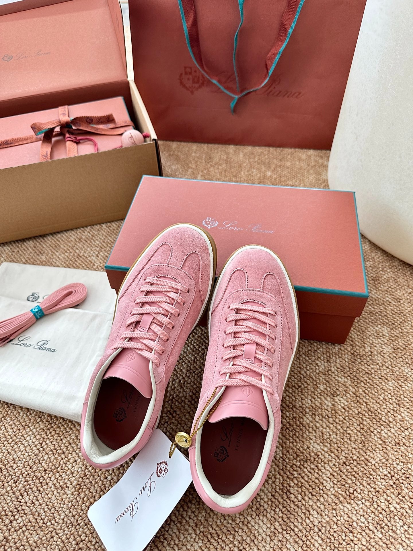 Loro Piana Suede Low-Top Sneakers - Rose Pink