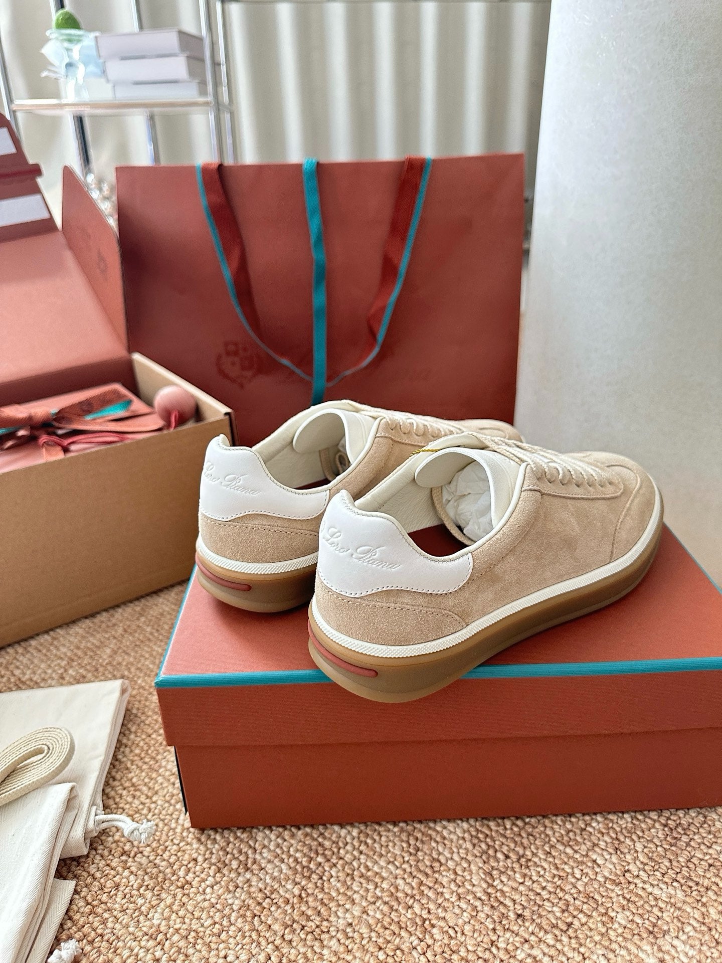 Loro Piana Suede Low-Top Sneakers - Sand Beige